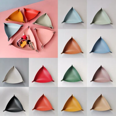 Leather Tray Storage Box Hallway Key Jewelry Storage Basket Creative Cosmetic - Image 1 of 4