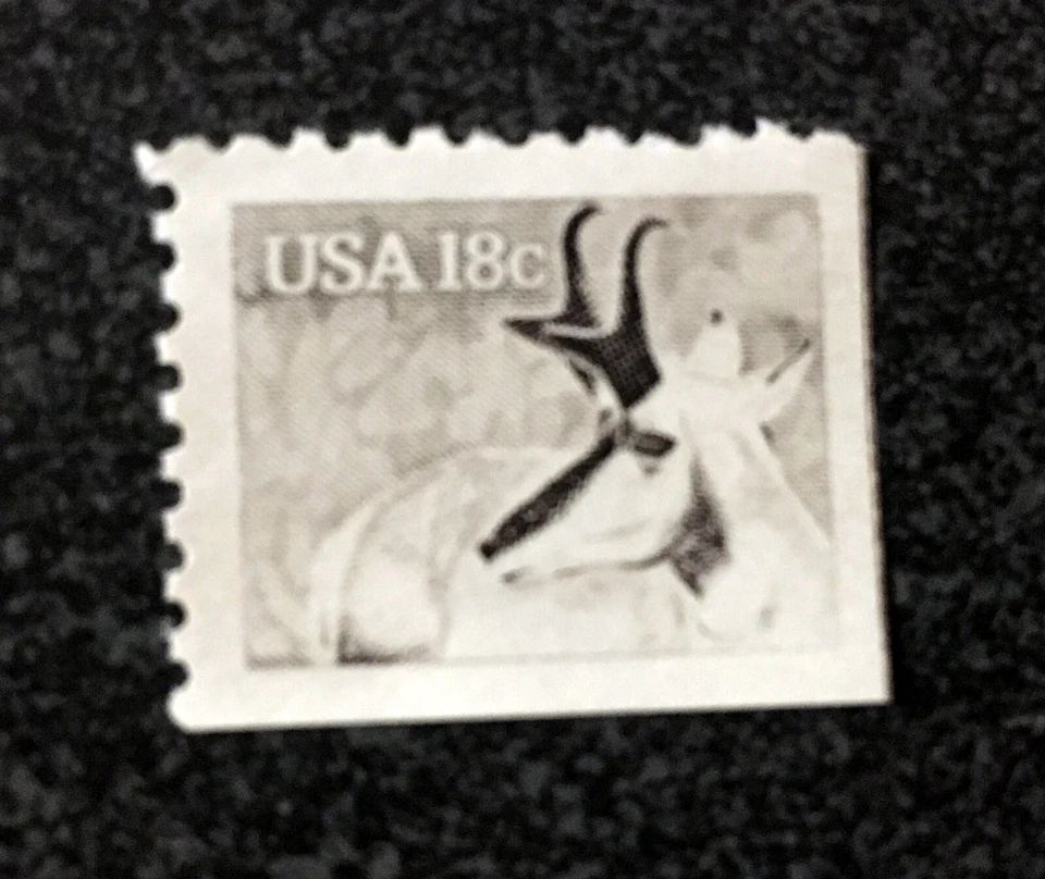 USA1981 #1889 18c American Wildlife - Pronghorn Antelope - Single From Booklet - Image 1 of 1