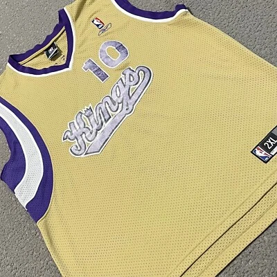 Camiseta Mike Bibby Para Hombres 2XL Beige NBA Sacramento Kings #10 Rebobinado Camisa Reebok Foto 1 de 4