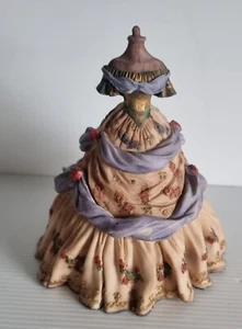 Vintage Bisque? Tricket Box, Victorian Dress style #C3 - Picture 1 of 11