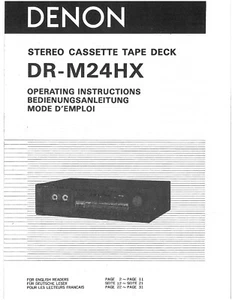 Bedienungsanleitung-Operating Instructions für Denon DR-M24 HX  - Bild 1 von 1