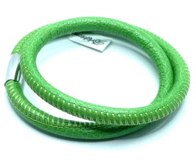 Pulsera de cuero Brighton Woodstock Kelly verde doble adición dijes/cuentas nueva con etiquetas 15 pulgadas Foto 1 de 4
