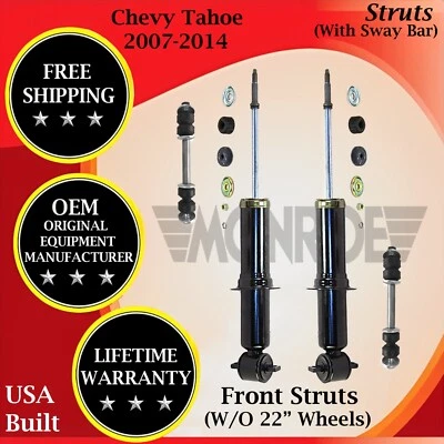 Puntales delanteros Monroe OEM con barra estabilizadora para Chevy Tahoe 2007-2014 garantía de por vida Foto 1 de 4
