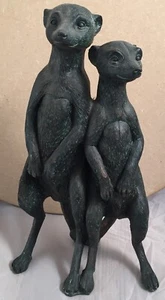 Waterproof frost resistant resin pair of meerkats - Picture 1 of 2