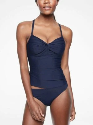 Athleta Twist Up Tankini TOP Size 36B/C- Dress Blue- NWT - Image 1 of 2