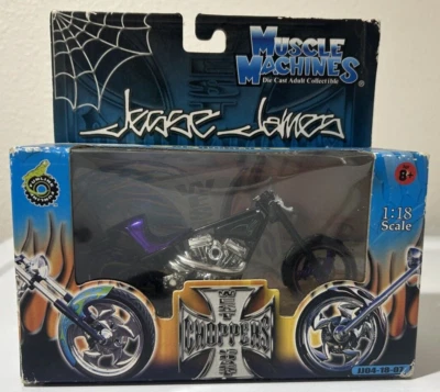 Jesse James Muscle Machines PURPLE "El Diablo II" West Coast Choppers 1:18 Scale - Image 1 of 4