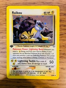 ¡CASI COMO NUEVO! 1ª Edición Raikou (13/64) Holo Neo Revelation Pokemon Card! - Imagen 1 de 3