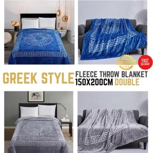 Griechischer Stil Fleece Überwurf Decke 150x200cm Doppelbett Sofabezug weich warm UK - Bild 1 von 7