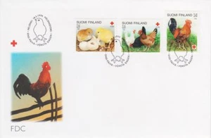 Cocks Chickens Domestic Animals Finland Mint FDC 1996 Red Cross - Picture 1 of 1