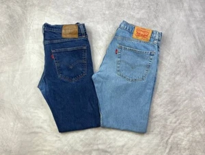 Levis 502 Jeans Denim Blue Pants 32x32 Lot Of 2 (Laundered) - Picture 1 of 10