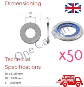 50x 2" BSP Bonded Seal Sealing O-Ring Washers Auto Pneumatic Hydraulic - Picture 1 of 3