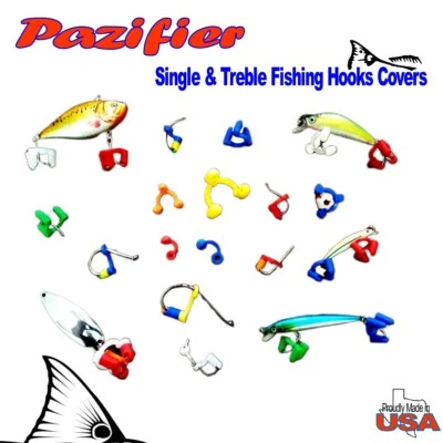 Treble Single Fishing Hooks Guard Cover Safety Caps One-Size-Fits First 10 Sizes - Image 1 of 4