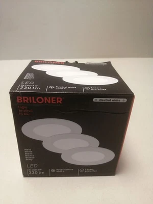 BRILONER - 3er Set LED Einbaustrahler 230V flach, neutralweißes Licht, je 3W 33 - Bild 1 von 4