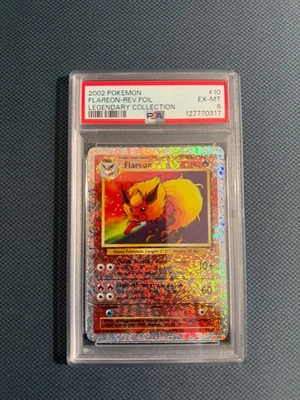 PSA 6 EX to NM Reverse Holo Legendary Collection Flareon 10/110 Pokemon Card - Image 1 of 2