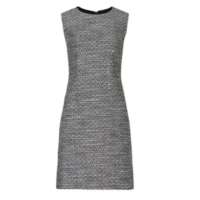 Mini vestido justo Adam Lippes tamanho coletivo 12 tweed cinza gola redonda sem mangas - Imagem 1 de 4