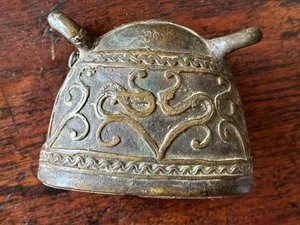 Antique  Burmese Bronze Bell  Buffalo 3.5" x 3" - Picture 1 of 5