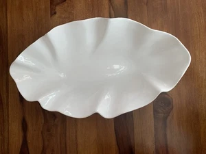 Ceriart große weiße Porzellan 20,5" ovale Rüschen gewellter Rand Servierschale Portugal - Bild 1 von 14