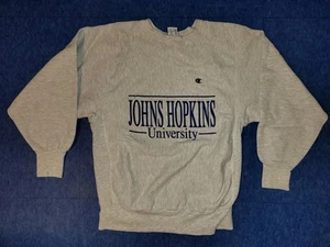 Vintage 90s Champion Reverse Weave Johns Hopkins Grey Sweatshirt XL Crewneck Rare - Bild 1 von 3