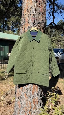 Vineyard Vines Barn Coat Mens XXL Green Quilted Cord Collar Chore Shacket Jacket - Image 1 of 4