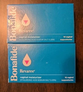 Bonafide Revaree Vaginal Moisturizer 10 Suppositories Hormone Free  2 Pack - Picture 1 of 3