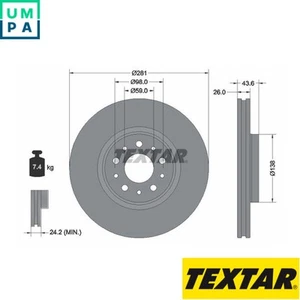 2x BRAKE DISC 92349303 FOR FIAT TIPO/Hatchback 843A1/940B7.000 1.4L 4cyl TIPO - Picture 1 of 6