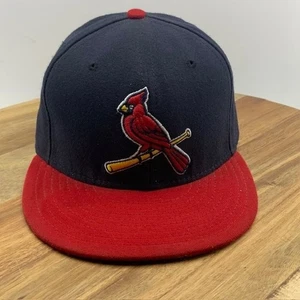 St. Louis Cardinals New Era 59Fifty Fitted Hat Size 7 3/8 Navy Made In USA MLB - Picture 1 of 18