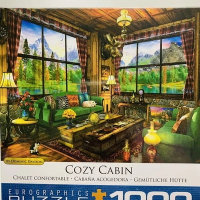 Cozy Cabin Eurographics Jigsaw Puzzle 1000 Pieces Dominic Davison 19x26 NEW - Image 1 of 4