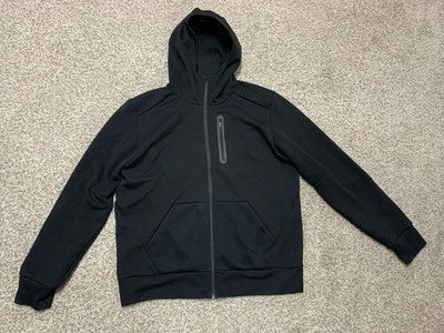 Uniqlo Sudadera con Capucha Adulto Grande Negra Dry Tech Chaqueta Sudadera Cremallera Completa Bolsillo en el Pecho Foto 1 de 3