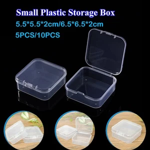 Caja de almacenamiento de plástico transparente pequeña cuentas organizador estuche contenedor duradero - Imagen 1 de 11