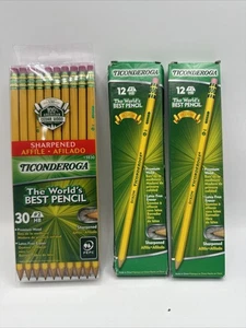3 paquetes surtidos Ticonderoga #2 lápices afilados HB The Worlds Best 54 lápices - Imagen 1 de 6