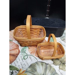 LONGABERGER KÖRBE 2 KÖRBE 2 KUNSTSTOFFSCHONER HANDGEWEBT Country Best  - Bild 1 von 5