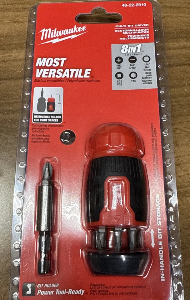 Milwaukee 48-22-2910  Comfort Grip Versatile Compact 8-In-1 Multi Bit Driver - Image 1 of 1