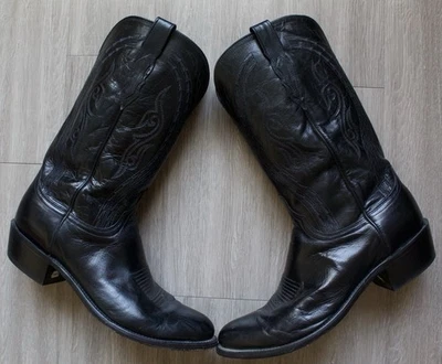 Botas de Vaquero Lucchese Clásicas Para Hombres 12 D Cuero Búfalo Negro N1617.R4 Foto 1 de 4