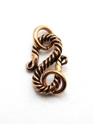 14 PCS 16X11MM SOLID COPPER BALI S HOOK CLASP ANTIQUE COPPER 531 DTH-293 - Image 1 of 3