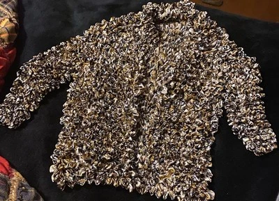 Textured Popcorn Crinkle Leopard Print Button Shrink Crinkle Vintage Blouse - Image 1 of 4