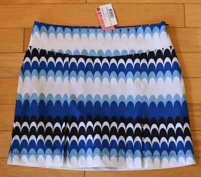 Skort de golfe GOLFTINI "Beachy Waves" feminino 17,5" plissado frontal novo com etiquetas - 10 Ret@$110 - Imagem 1 de 4