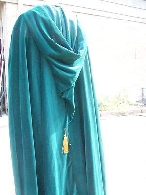 Disfraz Medieval LOTR Renacimiento Victoriano Terciopelo Verde y Satén Cabo L Foto 1 de 4