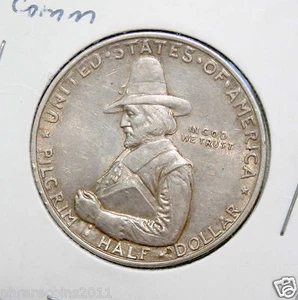 1920 PILGRIN TERCENTENARY COMMEMERATIVE 1/2 DOLLAR AU CONDITION - Bild 1 von 2