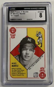 2021 TOPPS X MICKEY MANTLE #1 MICKEY MANTLE '51 TOPPS GRADED PSA CGC NRMNT 8 - Picture 1 of 2