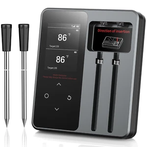 Wireless Meat Thermometer with App Control, 600FT Bluetooth Range, Dual Probes & - Picture 1 of 12