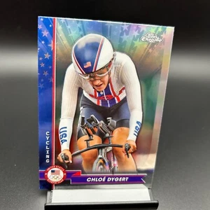 2024 Topps Chrome USA Olympics Chrome Refractor #25 Chloe Dygert Cycling - Picture 1 of 2