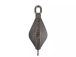 BLOCCHI DOPPIA COVONE ACCIAIO INOX MARINO 125mm con occhio girevole + becket barca - Foto 1 di 2