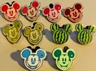 WDW DISNEY 2009 Hidden Mickey Series Colorful Faces Veggies & Themed 10 PIN SET!