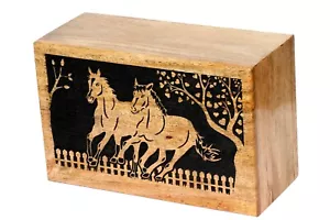 Hand Carved Urns Wooden Memorial Cremation Adult Ashes Urn Funeral Keepsake URN - Picture 1 of 5