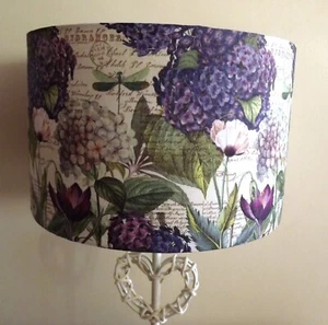 Paralume viola ortensia, paralume8"10"12"14"16"18 shabby chic vintage - Foto 1 di 2