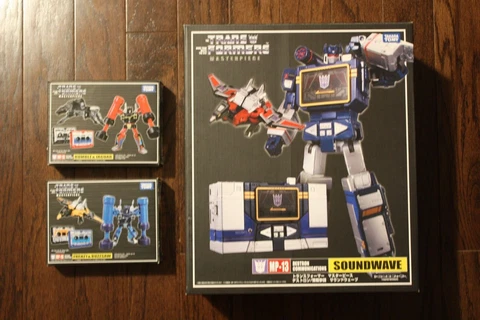 MP-13 Masterpiece SOUNDWAVE LAZERBEAK MP-15 RUMBLE RAVAGE MP-16 FRENZY BUZZSAW Cover