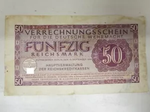 Niemcy - 50 marek dowód rozliczeniowy dla niemieckiego Wehrmachtu 1944 - Zdjęcie 1 z 2