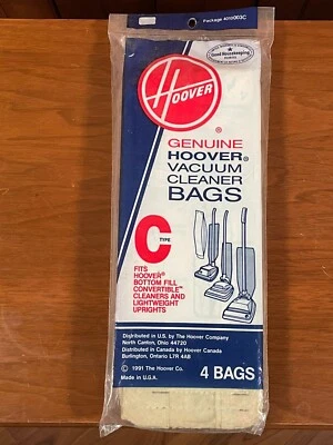 Genuine Hoover Type C Vacuum Cleaner Bags 4-Pack "NEW" - Image 1 of 4