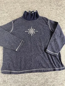 Vintage Basic Editions Sweater Womens 2X Turtle Neck Blue Pullover Shirt N257 - Picture 1 of 8