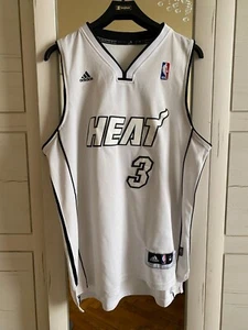 Adidas Dwayne Wade Miami Heat White maglia swingman taglia M - Foto 1 di 9